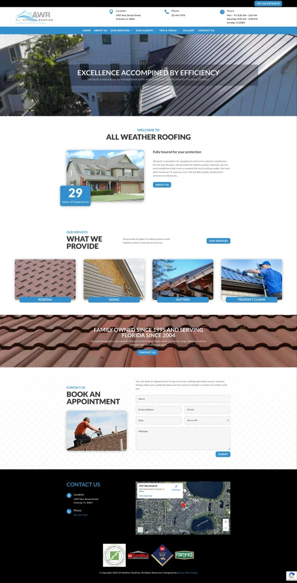 All Weather Roofing project screenshot