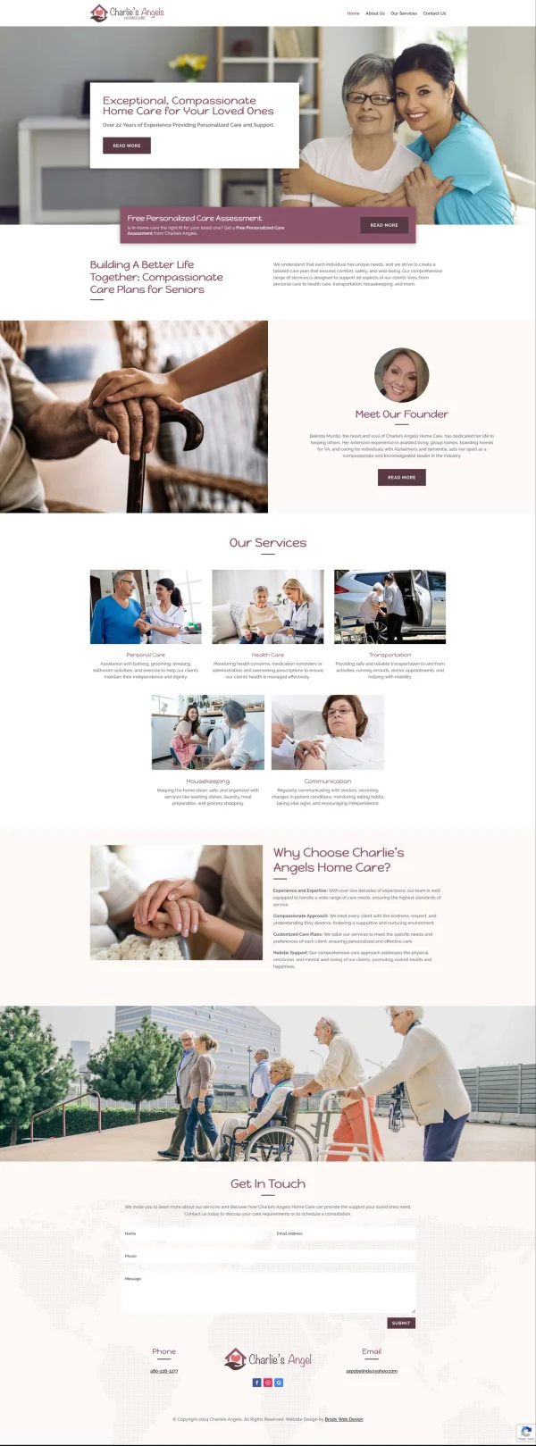 Charlie’s Angels Homecare project screenshot