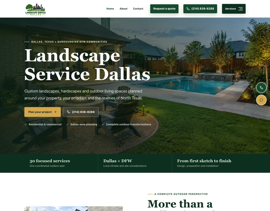 Landscape Service Dallas project screenshot