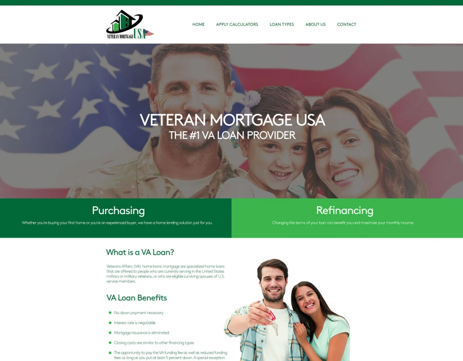 Veteran Mortgage USA project screenshot